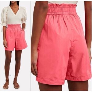 NWOT A.L.C Caleb Pull-On Cotton Shorts | Pink Paperbag Waist Cuffed Summer Short